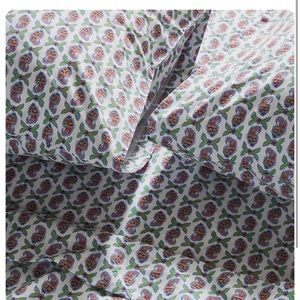 ANNA SPIRO FOR ANTHROPOLOGIE ALLEGORY PAISLEY GREEN BLUE RED KING SHEET SET